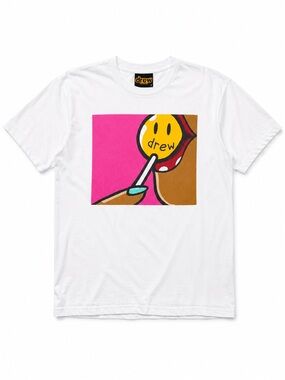 Drew House Lollipop Graphic Tee White Short Sleeve T-Shirt Size Small
